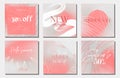 Design backgrounds for social media banner.Set of instagram post frame templates.Vector cover. Mockup for personal blog or shop.